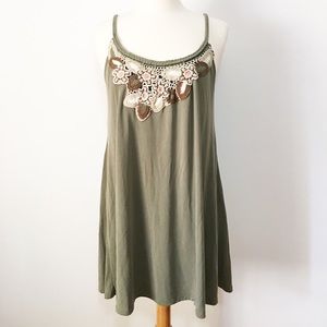 Boho chic upcycled summer shift dress swing dress